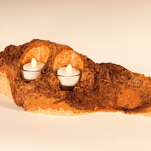 Wood Tea Light Candle Holder Etsy