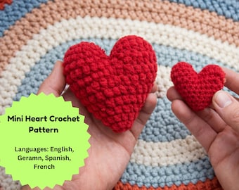 Mini Heart Crochet Pattern PDF | Easy Beginner Valentine’s Day Gift | Small Amigurumi Heart Tutorial