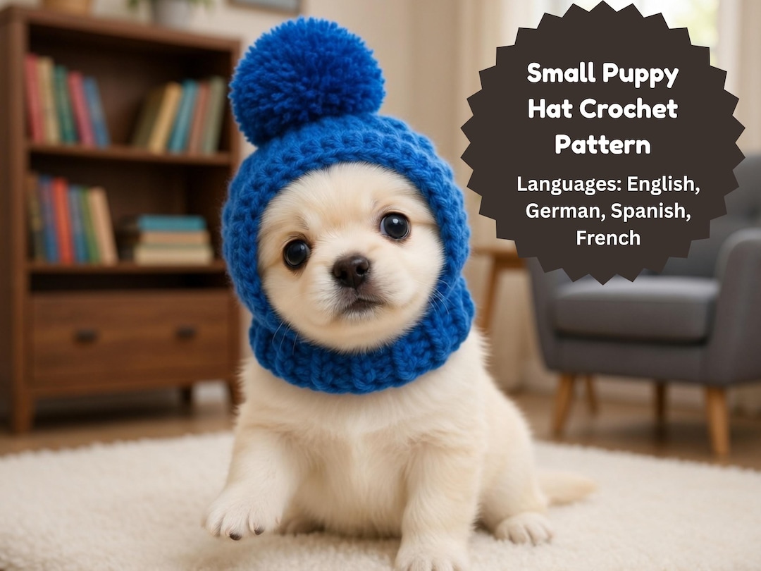 Crochet Dog Hat Pattern PDF | Small Puppy Hat | Pet Beanie | Amigurumi ...