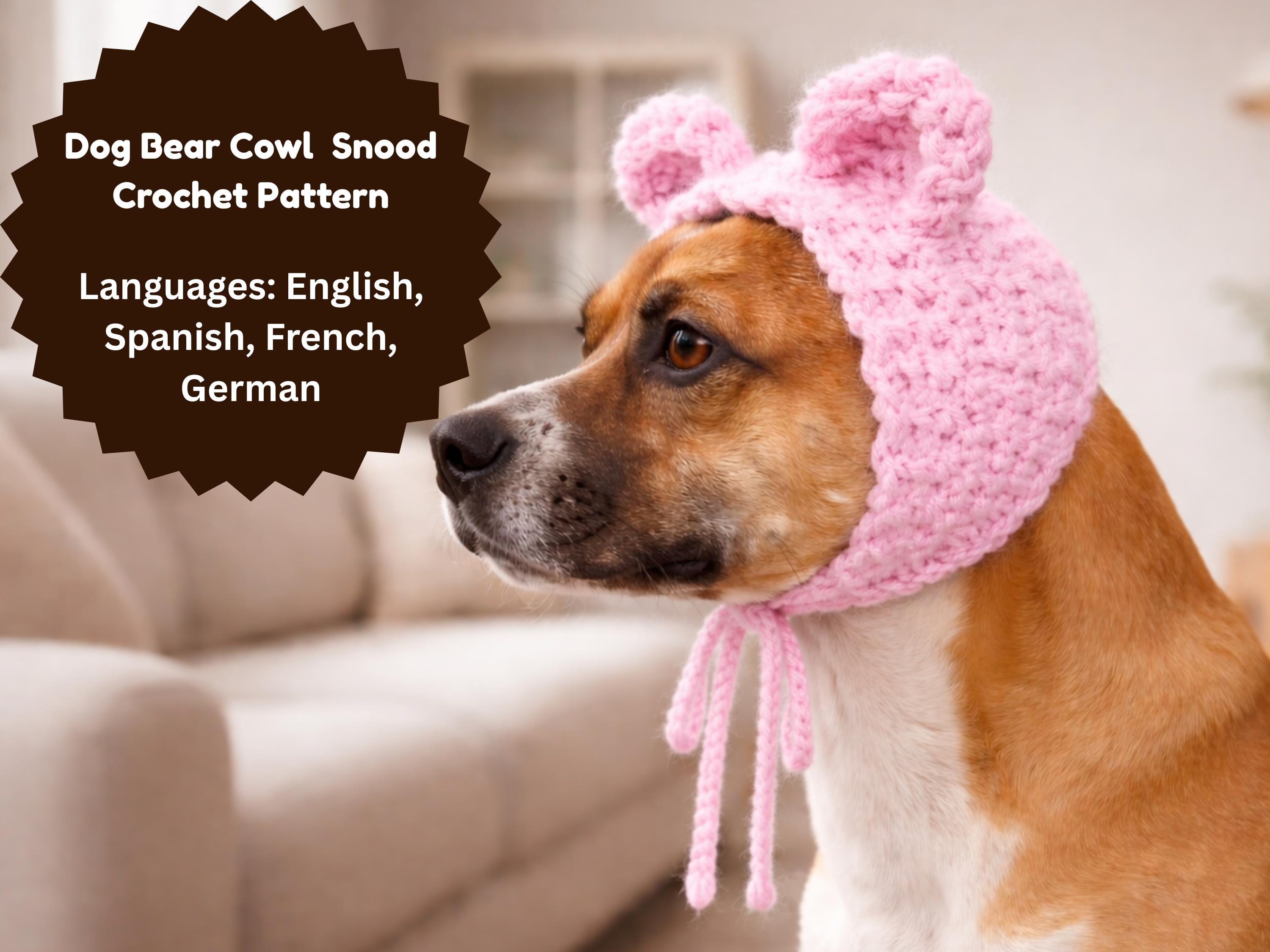 30 Dog Snood Crochet Patterns for Cozy, Cute, and Practical Pet Wear 13 Bear Ear Pet Cowl Crochet Pattern