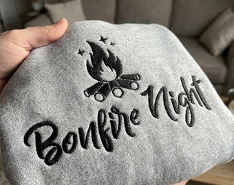 Bonfire Night Embroidery Design, Campfire Machine Embroidery File, Outdoor Camping, Summer Trip PES DST Multiple Sizes