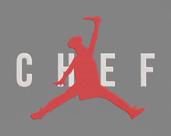 Sneakerhead Koch Stickdatei, lustige Kochen Maschinenstickerei, Koch Koch Geschenk PES DST Mehrere Größen
