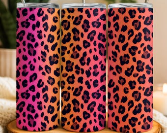 Leopard Print Seamless 20oz Straight Skinny Tumbler Wrap Sublimation Design, Digital Download, Leopard Print PNG, Trendy Tumbler Wrap
