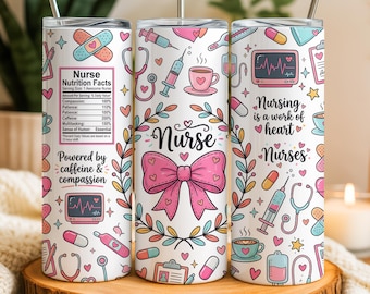 Nurse Tumbler Wrap Nurse Life Doodle PNG Seamless nurse wrap tumbler wrap Sublimation 20 oz Skinny Tumbler Design Instant Digital Download