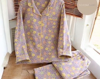 Floral Cotton Pajama Set | Vintage Style Loungewear