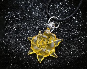 Sonnige Gelbe Glas Muschel Halskette, Handgemachter Glas Schmuck