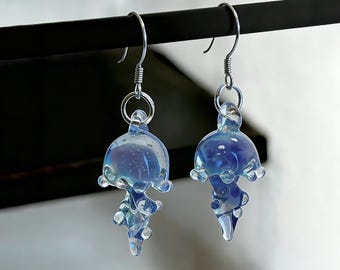 Handgemachte Glas Qualle Ohrringe, Ozean Meer Tier Sommer Schmuck