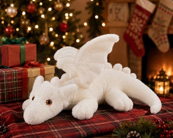 White Dragon Plush Sewing Pattern PDF | Cute Fantasy Dragon Stuffed Animal Tutorial | DIY Plushie Digital Download | Beginner Friendly