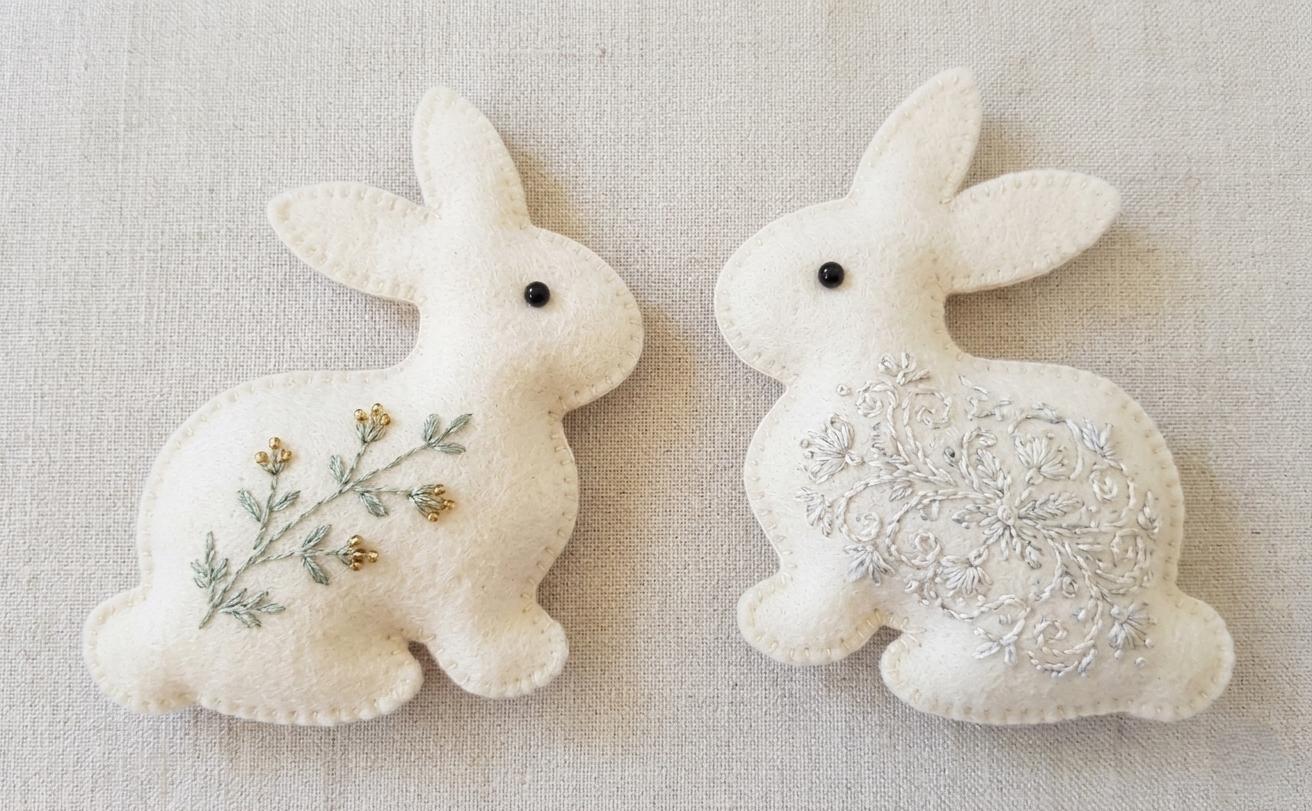 DIY Felt Bunny Sewing Pattern & Embroidery Guide – Minimalist Easter ...