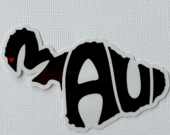 Maui Heart Sticker | Maui Hawaii Vinyl Sticker | Hawaii Love Decal | Stuck on Hawaii