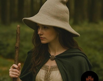 Medieval Witch Hat: Christmas Witchy Accessories for Ren Faire, Renaissance Fantasy Hat, Witchy Gothic Vampire Hat