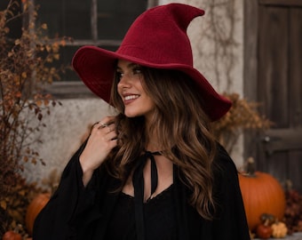 Medieval Witch Hat: Christmas Witchy Accessories for Ren Faire, Renaissance Fantasy Hat, Witchy Gothic Vampire Hat