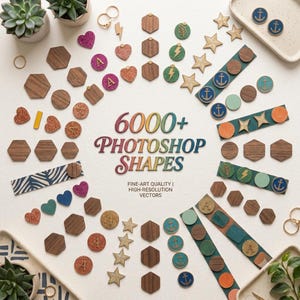 Paquete de más de 6000 formas, adornos, marcos, logotipos e iconos para Photoshop (PLR MRR)