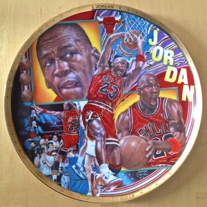 Michael Jordan Gold Commemorative Plate - NBA Superstar Series - Chicago Bulls