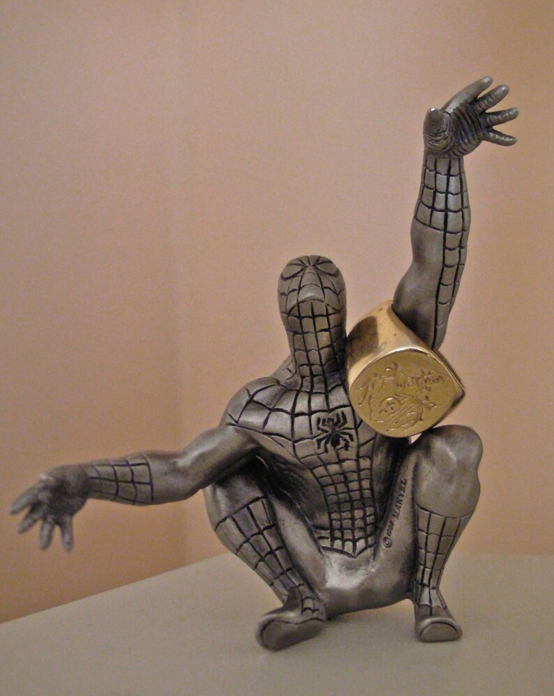 Spider-Man Solid Pewter Paperweight Marvel Romita Figure Stan Lee Web Slinger image 2