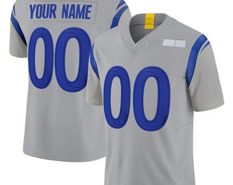 Camiseta de fútbol gris inspirada en la Costa Oeste, personalizada con nombre y número, para fanáticos, regalo para el día del juego para hombres y mujeres