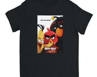 T-shirt du film Angry Birds : « Pourquoi si en colère ? T-shirt coupe classique blanc ou noir