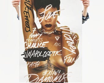 Poster Rihanna - Poster vertical sans vergogne / Premium mat