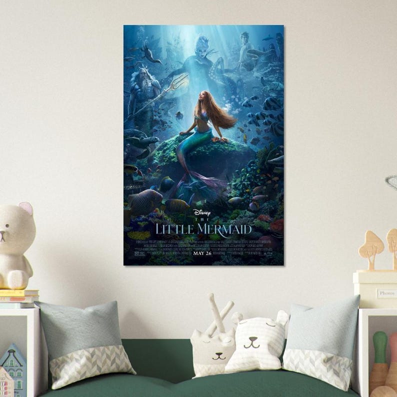 Die kleine Meerjungfrau Live Action Movie Poster - Klassischer matter Papierdruck, Ozeanfarben und lebendige Charaktere Bild 2