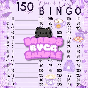 150 WTA | Boo and Chill Bingobräde | Digital nedladdning