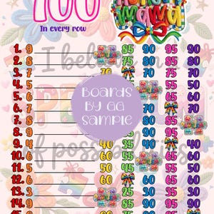 100 WTA | Autism Mama Bingobräde | Digital nedladdning