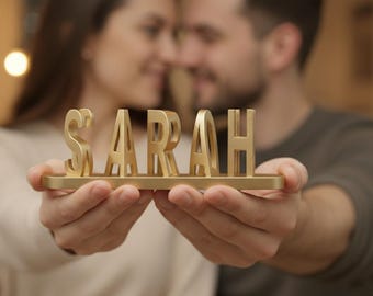 Placa con ilusión de doble nombre – Nombres personalizados para parejas / Regalo único de aniversario o boda, decoración para el hogar