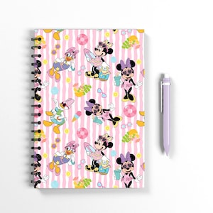 Summer Cartoon Girl Seamless Pattern, Pink Stripe Digital Paper, Kids Fabric Print (Digital Download)