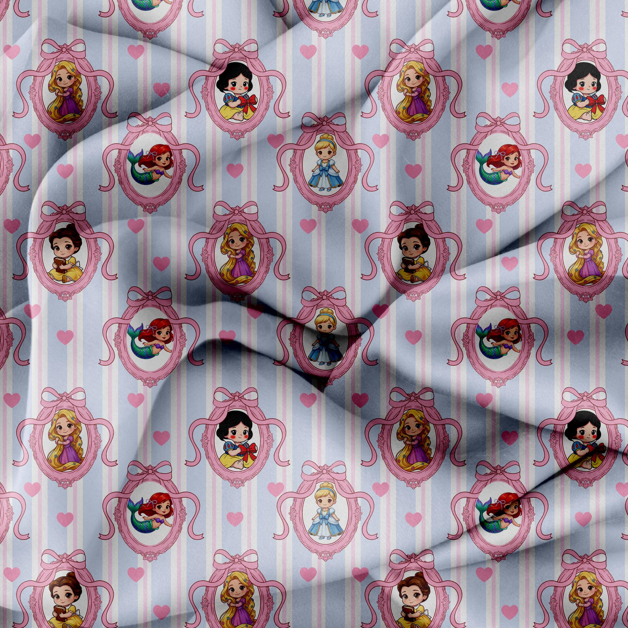 Princess Frame Seamless Pattern, Fairytale Characters, Nursery Digital ...