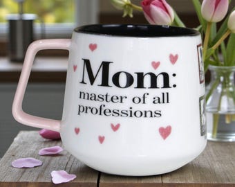 Mom: Master of all Professions 14 oz Ceramic Mug | Thoughtful Gift for Busy Moms