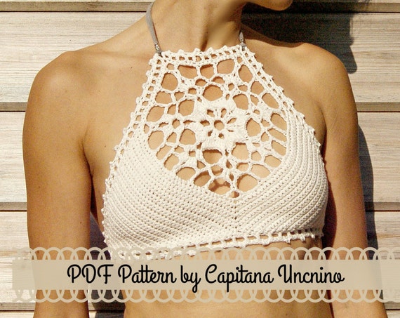 PDF-file for Crochet PATTERN, Venus Crochet Top Sizes XS-L, bikini top