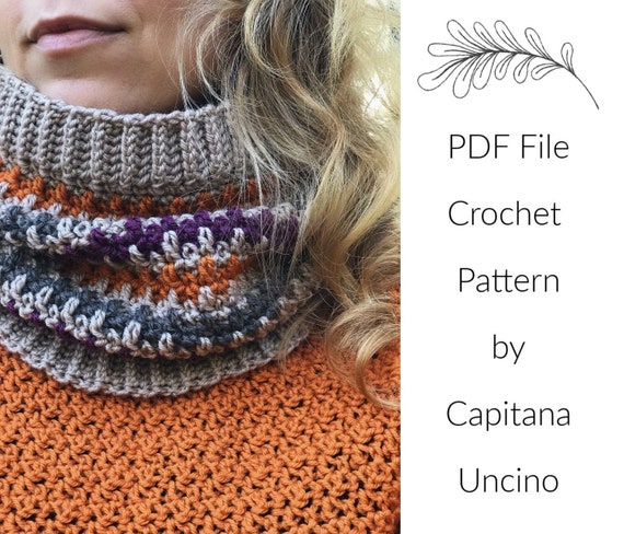PDF Crochet  PATTERN for Philomena Cowl, 4 Sizes XS, S, M, L