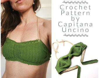 PDF-file for Crochet PATTERN, Alohi Crochet Bikini Top, Sizes XS,S,M,L,Xl