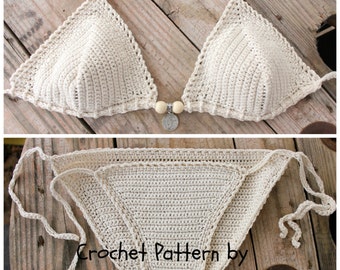 PDF, Crochet PATTERN Galene Crochet Bikini Top and Bottom, Sizes XS-L