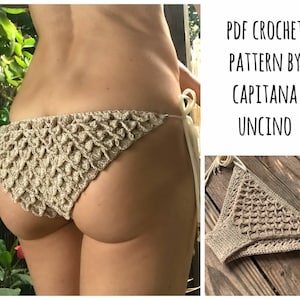 PDF-file for Crochet PATTERN, Ariella Mermaid Crochet Bikini Top and Bottom with side ties, Sizes XS-L image 5