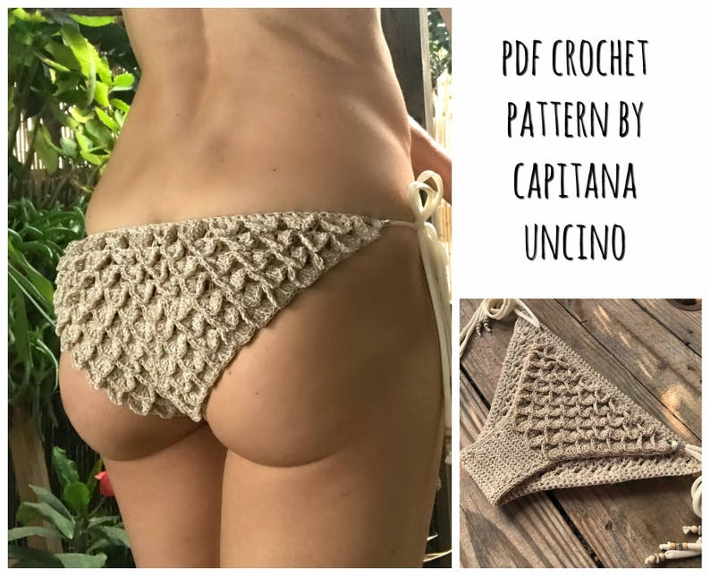 PDF-file for Crochet PATTERN, Ariella Mermaid Crochet Bikini Top and Bottom with side ties, Sizes XS-L image 5