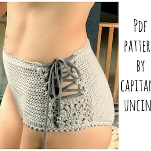 PDF-file for Crochet PATTERN, Aliyah Crochet Bikini Bottom Sizes XS-L, surfer bikini, Highwaist bottom