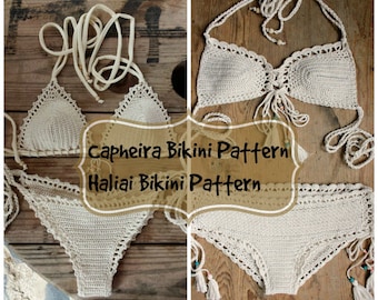 2 PDF, Crochet PATTERNS, Capheira Bikini Pattern with Charts and Haliai bikini Pattern, sizes XS-L