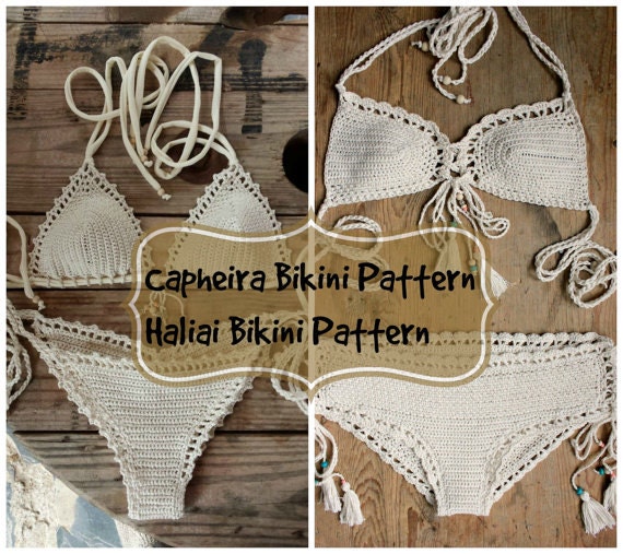 2 PDF, Crochet PATTERNS, Capheira Bikini Pattern with Charts and Haliai bikini Pattern, sizes XS-L