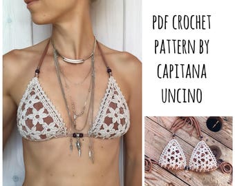 PDF-file for Crochet PATTERN, Coralia Crochet Bikini Top, Sizes XS-L, top