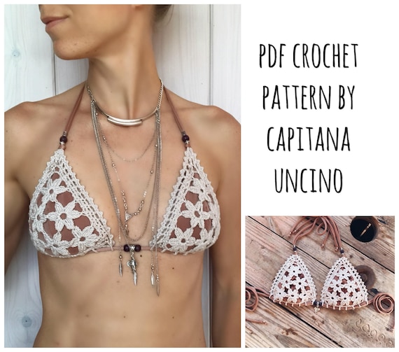 PDF-file for Crochet PATTERN, Coralia Crochet Bikini Top, Sizes XS-L, top