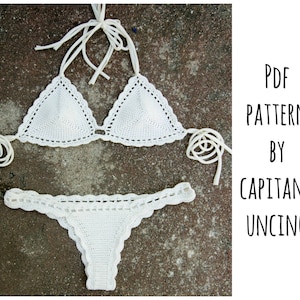 PDF, Crochet PATTERN for Medeia Crochet Bikini Top and Brasilian Bottom, Cheeky, Sizes XS-L