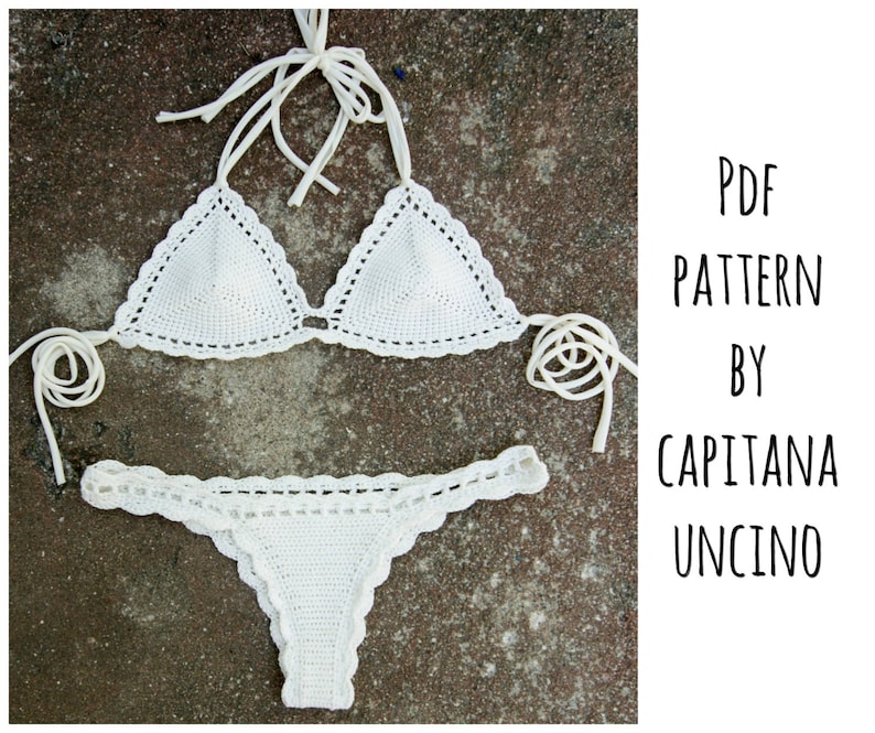 PDF, Crochet PATTERN for Medeia Crochet Bikini Top and Brasilian Bottom, Cheeky, Sizes XS-L image 1