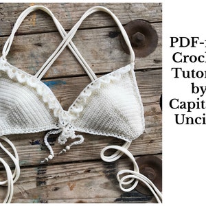 PDF-file for Crochet PATTERN, Liliana Bikini Top, Sizes XS-xL, Bikini top, front tie. image 1