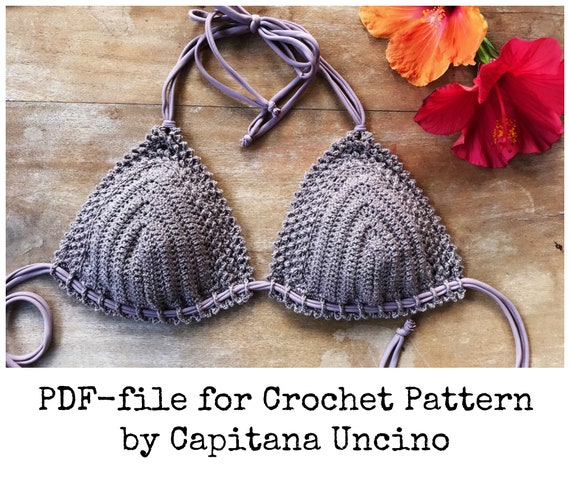 PDF-file for Crochet PATTERN, Chasing Stars Crochet Bikini Top, Sizes XS,S,M,L,xL