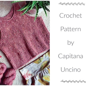 PDF-file for Crochet PATTERN, Aalto Top, sizes XS-xxL, 6 sizes