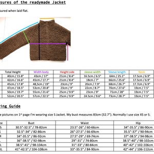 PDF-file for Crochet PATTERN, Naava Jacket with ribbings, sizes XS-xxL, 6 sizes image 6