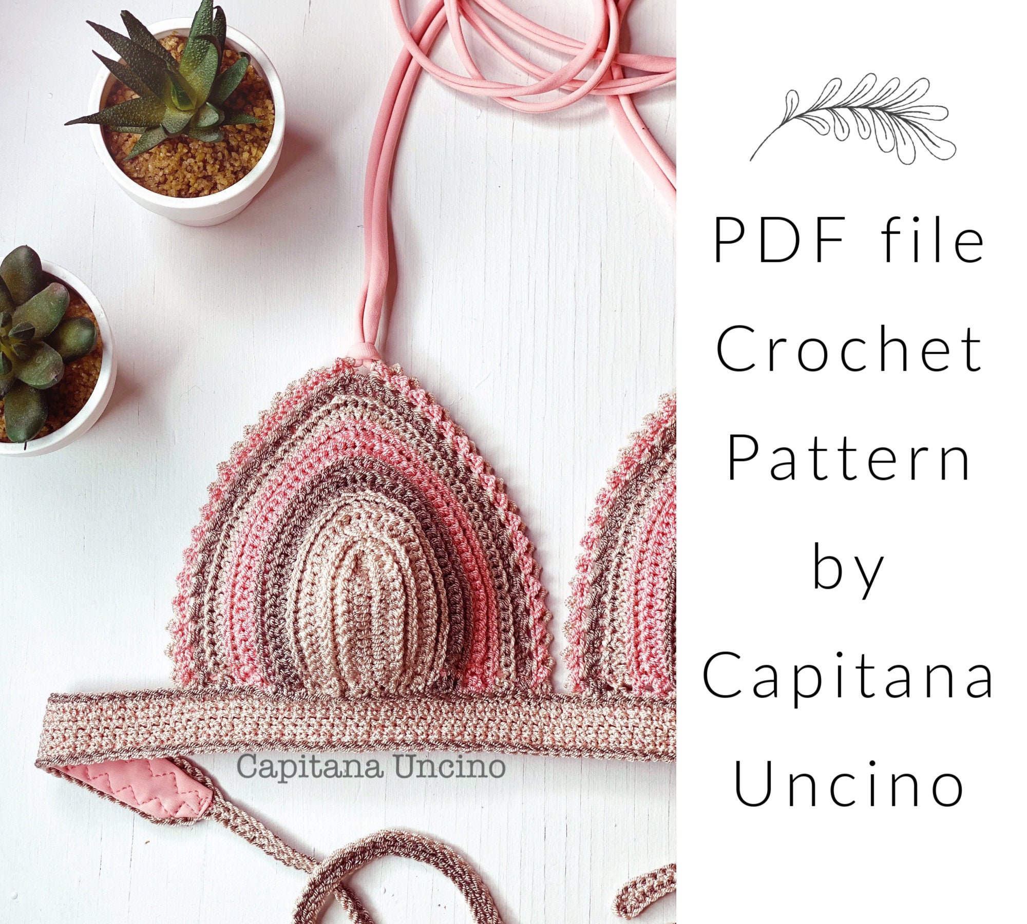 Pdf-file for Crochet PATTERN Equilibrium Crochet Bikini Top - Etsy