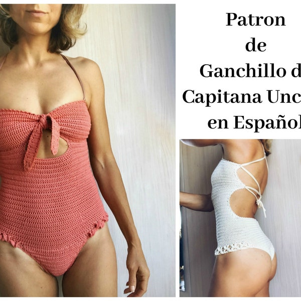 PDF PATRON de Ganchillo, Ariella Bañador Brasilianer, Tallas XS,S,M,L,xl, en español