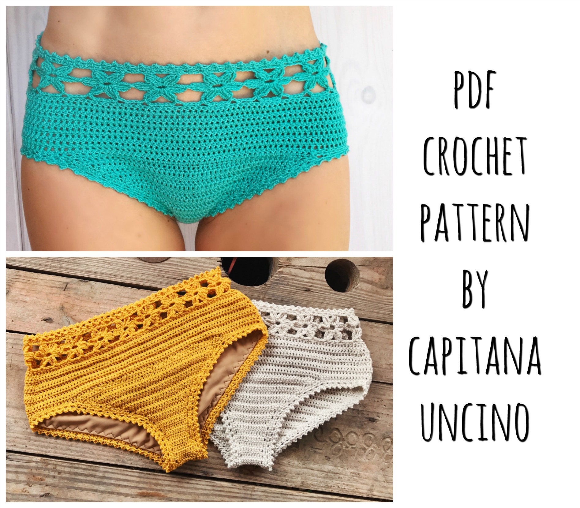 High Waisted Fishnet Thong Panty PDF Crochet Pattern -  Canada
