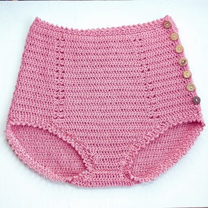 PDF-file for Crochet PATTERN, Yoga Crochet Highwaist Pants, Sizes XS, S, M, L, xL,xxL, open side with buttons or closed. image 2